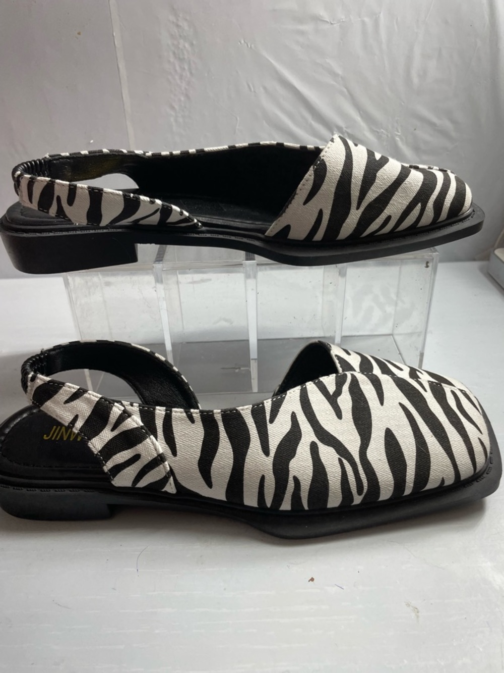 Jinwuyipin Zebra Print Slingback Flats - Women 7.5